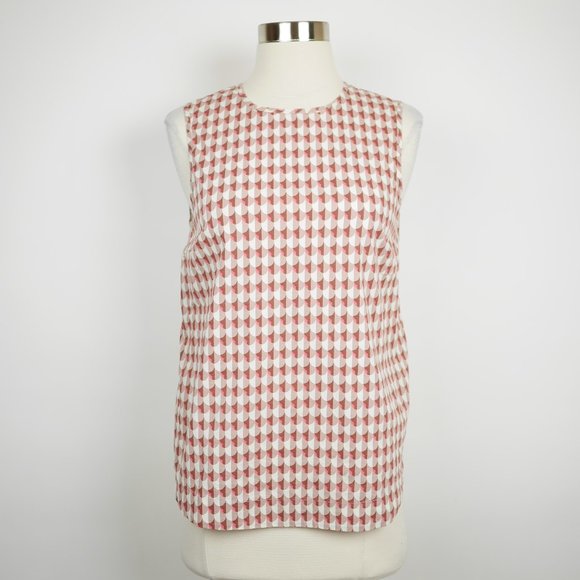 J. Crew Tops - J.CREW Brown pink geometric sleeveless blouse